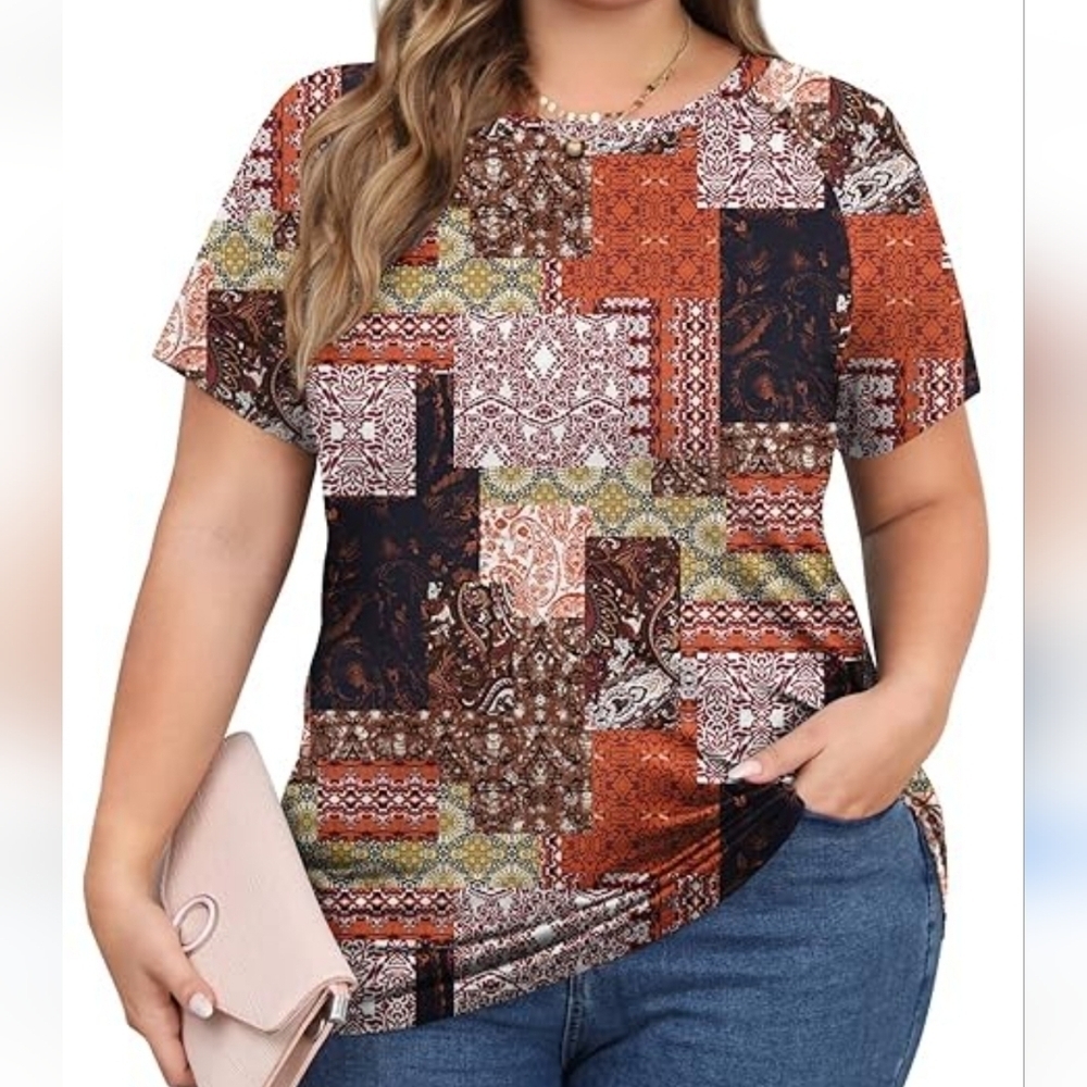 NWT Boutique Women's Paisley Casual Top L